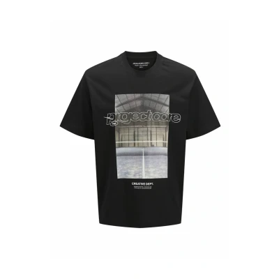 Afbeelding van Jack &amp; Jones Rundhalsausschnitt Tshirt print, Heren, Maat: Large, Black