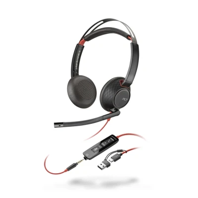 Afbeelding van POLY Blackwire 5220 Stereo USB C Headset + 3,5 mm plug C/A adapter