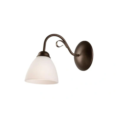 Afbeelding van Lamkur Wandlamp Adoro met glazen kap, bruin