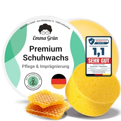 Afbeelding van Bijenwas Schoenverzorging Leder Kleurloos, Schoencrème &amp; Schoenwas voor met Sponsje 100ml, Natuurlijke Leerverzorging Schoenen, uit Duitsland Emma Grün
