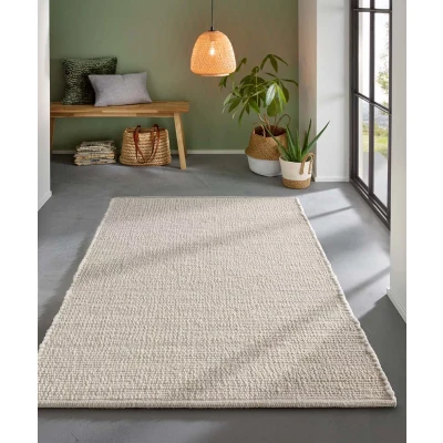 Afbeelding van Wollen Vloerkleed Bokn Wit 90x160 Cm