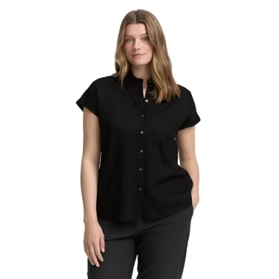 Afbeelding van TOM Tailor PLUS SIZE Overhemdblouse, Dames, Maat: 54, Deep black