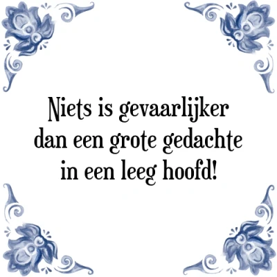Afbeelding van Niets is gevaarlijker dan een grote gedachte in Tegeltje + Spreuk