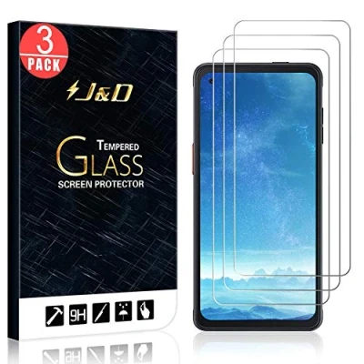 Afbeelding van J&amp;D Compatibel voor Samsung Galaxy Xcover Pro Screenprotector, 3 Pack Gehard Glas Niet Volledige Dekking Clear Ballistisch Schermbeschermer Screen Protector