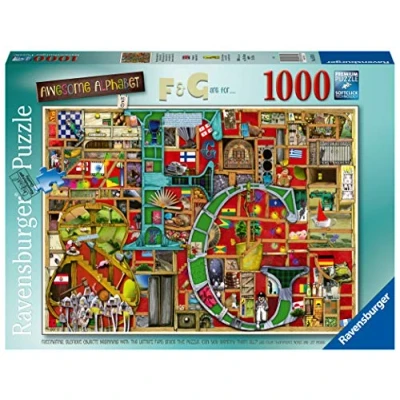 Afbeelding van Ravensburger puzzel Colin Thompson Awesome Alphabet F and G Legpuzzel 1000 stukjes Licentie