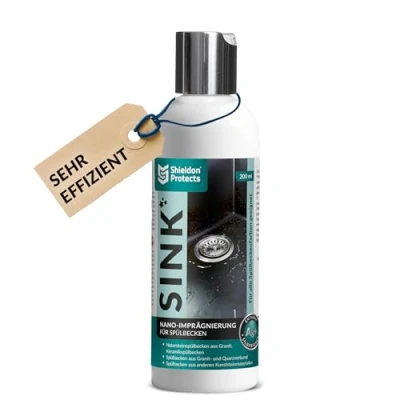 Afbeelding van Shieldon Protects impregneermiddel voor granieten spoelbakken SINK Langdurige bescherming met nanocoating Ideaal Blanco Silgranit, natuursteenoppervlakken en kwartscomposieten 200 ml