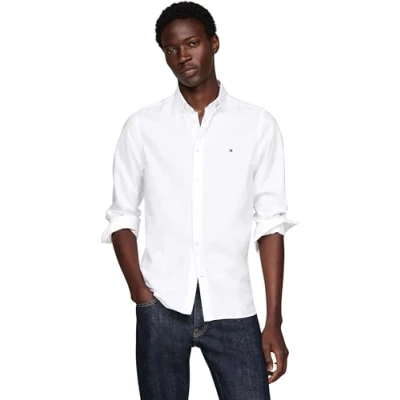 Afbeelding van Tommy Hilfiger FLEX Shirt Overhemd, Heren, Maat: 3XL, Optic white