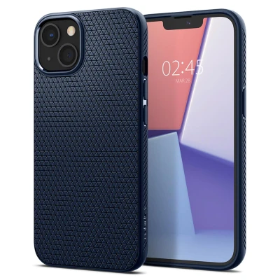Afbeelding van Apple iPhone 13 Hoesje Siliconen en TPU (zacht) Spigen Softcase/Backcover Blauw Telefoonhoesje Shockproof/Valbescherming