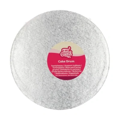 Afbeelding van FunCakes Cake Drum Rond Zilver Ø25 cm / 12 mm Taartonderlegger Taartkarton