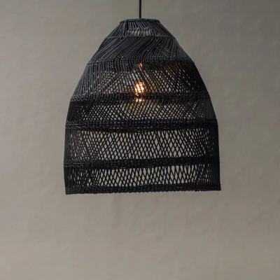 Afbeelding van PR Home Maja hanglamp rotan zwart, Ø 45,5 cm