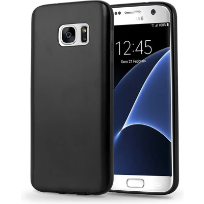 Afbeelding van Cadorabo Hoesje geschikt voor Samsung Galaxy S7 in METALLIC ZWART Beschermhoes gemaakt van flexibel TPU silicone Case Cover