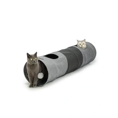 Afbeelding van lionto Kattentunnel Kattenspeelgoed Tunnel voor huisdieren Speeltunnel met bal, 30x130 cm