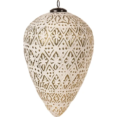 Afbeelding van Clayre &amp; Eef Kerstbal 26 cm Wit Glas Kerstboomversiering