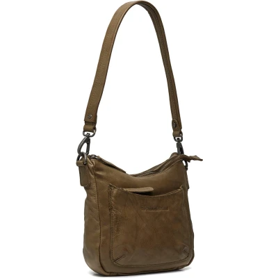 Afbeelding van The Chesterfield Brand Leren Schoudertas Olijfgroen Caroline