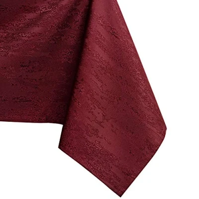 Afbeelding van AmeliaHome tafelkleed lotuseffect waterafstotend linnenlook Bordeaux Vesta 110x240 cm