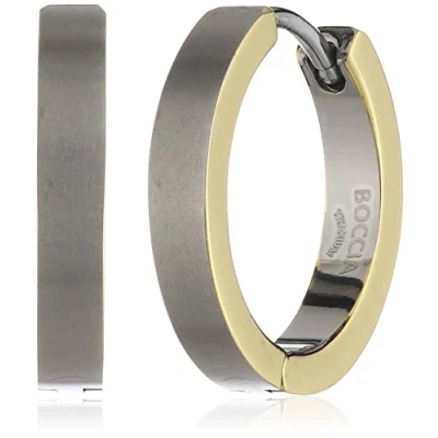 Afbeelding van Boccia 0577 02 Oorringen Titanium zilver en goudkleurig 2 x 14 mm