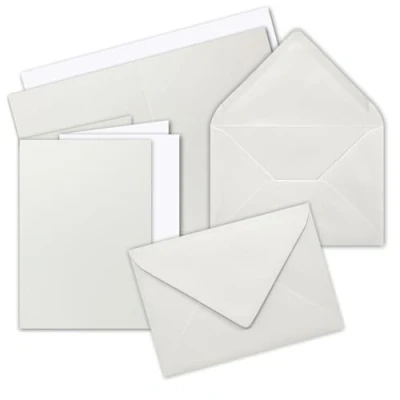 Afbeelding van Kaarten, DIN A6 C6, natte afdichting, met inlay 25 Karten Sets Lichtgrijs