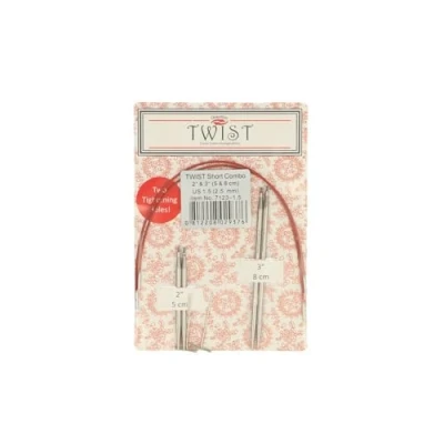 Afbeelding van ChiaoGoo Twist (5 + 8cm, 2.50mm) Lace korte verwisselbare naaldpunten Combo Pack 1 eenheid