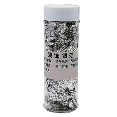 Afbeelding van Eetbare Goud/Zilver Blad Folie Koken Dessert Cake Ijs Decoratie 2g Zilver Folie, Zilveren