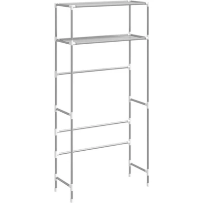 Afbeelding van Wasmachinerek 2 laags 69x28x143 cm ijzer grijs