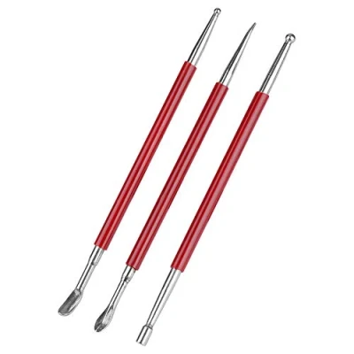 Afbeelding van 3 Stks Leer Craft Tool DIY Carving Stylus Modelling Splicing Embossing Lepel Kit Dotting