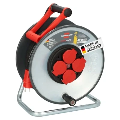 Afbeelding van Brennenstuhl Professional SteelCore kabelhaspel SC 4100 IP44 (40m, trommellichaam van plaatstaal, bouwplaatsgebruik en permanent buitengebruik, Made in Germany)