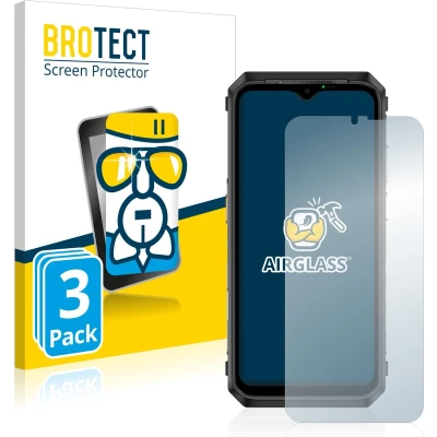Afbeelding van BROTECT AirGlass kogelwerende glasfolie (3 Stuk, Ulefone Power Armor 18T), Smartphone beschermfolie, Transparant
