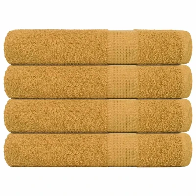 Afbeelding van vidaXL Handdoeken 4 st 100x200 cm 360 g/m² 100% katoen goudkleurig