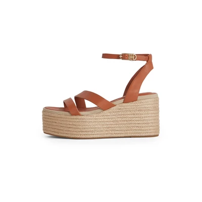 Afbeelding van Tommy Hilfiger Ankle Strap Espadrilles, Dames, Maat: 39, Cinnamon bark Leer