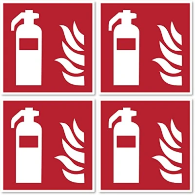 Afbeelding van Brandblusser brandveiligheidstekens: F001 DIN EN ISO 7010 / ASR A1.3 stickers: 10 cm, 4 stuks