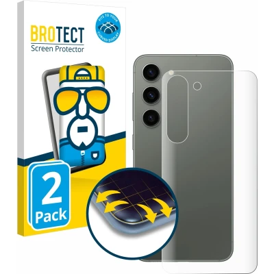 Afbeelding van BROTECT Screenprotector voor Samsung Galaxy S23 (Achterkant) Folie Beschermfolie transparant volledig dekking (2 Stuks)