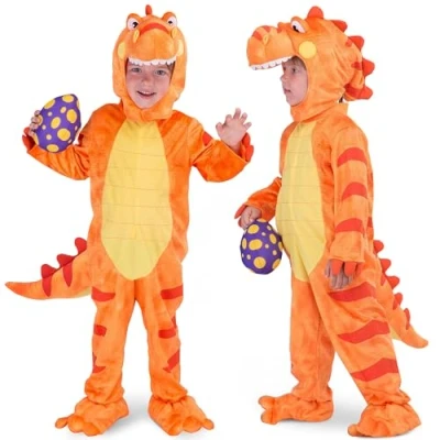 Afbeelding van Spooktacular Creations Halloween kind oranje dinosaurus T Rex realistisch kostuum, deluxe jurk up voor kinderen peuters, Halloween, schattig of zuur, carnaval