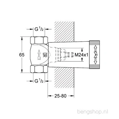 Afbeelding van Grohe Longlife inbouw stopkraan messing 29800000