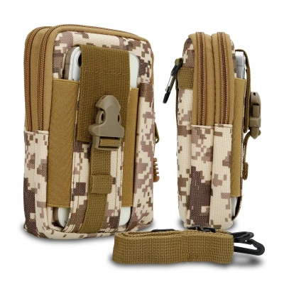 Afbeelding van Cadorabo tactische mobiele telefoon etui in BEIGE CAMOUFLAGE molle EDC compatibel met Samsung Galaxy S4 schouderriem houder extra militaire riem max. 6,7 inch heuptasje