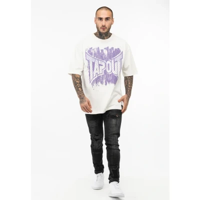 Afbeelding van Tapout Oversize Tshirt print, Heren, Maat: Large, White lilac