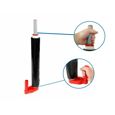 Afbeelding van Kortpack Kunststof Foliedispenser Rood Met Zwart (1 Stuk)