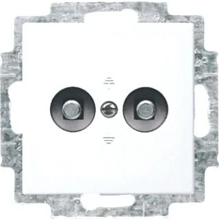 Afbeelding van Abb busch jaeger balance si inbouwpotentiaalvereffeningscontactdoos 2 voudig zonder bevestigingsklauwtjes alpinwit 2cka002495a0096