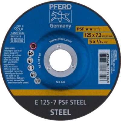 Afbeelding van PFERD 69298071 E 125 7 PSF STEEL Afbraamschijf gebogen Diameter mm 5 stuk(s)