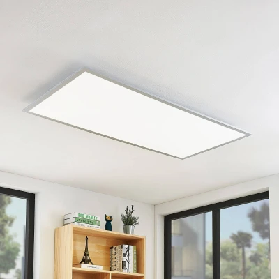Afbeelding van Lindby LED paneel 1licht polycarbonaat, aluminium H: 5.2 cm wit, zilver Inclusief lichtbron