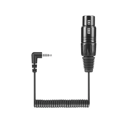 Afbeelding van Sennheiser KA 600i gekrulde microfoonkabel XLR naar 3.5 mm TRRS mini jack
