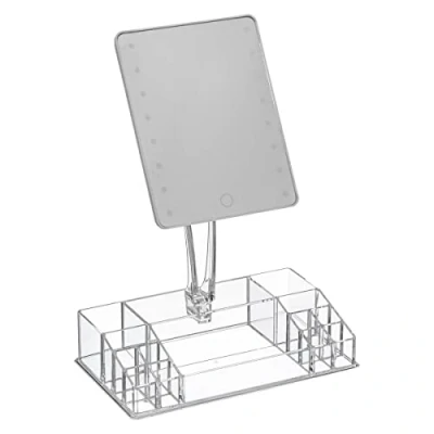 Afbeelding van Five® make up spiegel met verlichting led organizer transparant