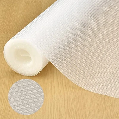 Afbeelding van Eluckin Lademat, antislip, 45 x 500 cm, ladebekleding, niet klevende EVA kunststof, waterdichte antislipmat voor planken, kasten, laden, koelkasten, thuis, kantoor, vrije snit, transparant