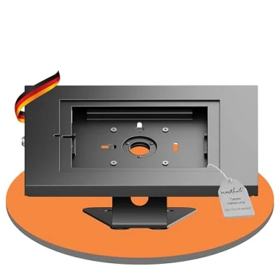 Afbeelding van conecto Baliehouder voor tablet, met afsluitbare stalen behuizing Tab A 10.1 (2019)/Tab A7/S6 Lite 10,4/10,5&quot;/11, IPad 5/6/7/8/9/ Air 9,7&quot;/10,9&quot;/10,9&quot;/iPad 9.7&quot;/10.5&quot;/11, zwart