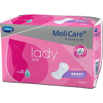 Afbeelding van MoliCare Premium lady pad, incontinentie inlegger voor vrouwen met urineverlies, aloë vera, 4,5 drops, 12x14 stuks