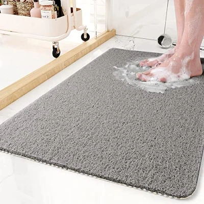 Afbeelding van Douchemat, 60 x 90 cm grote antischimmel PVC loofah badmat voor badkamer natte ruimte badkuip, antislip luffa binnen douche vloermatten, sneldrogend