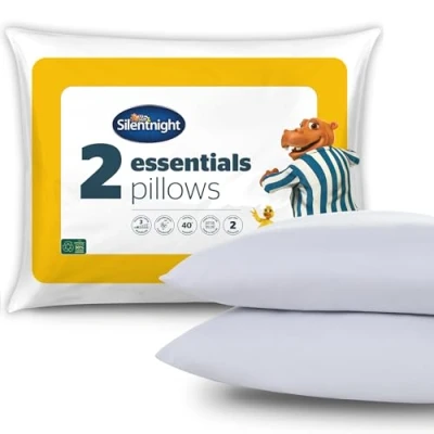 Afbeelding van Silentnight Hoofdkussen, wit, microvezel, verpakking van 2 stuks