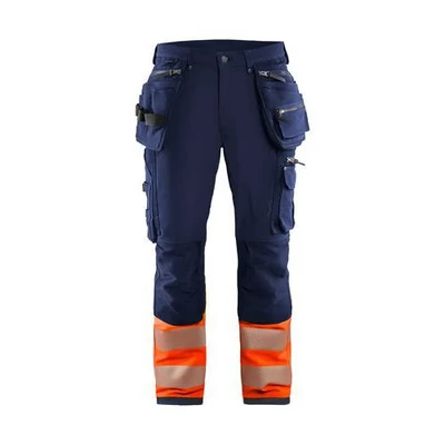 Afbeelding van Blaklader High Vis 4 weg stretch werkbroek 1993 1642 Marineblauw/Oranje D92