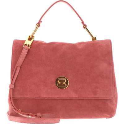 Afbeelding van COCCINELLE Leren Handtas Schoudertas Liya Suede Handbag Camelia / Roze