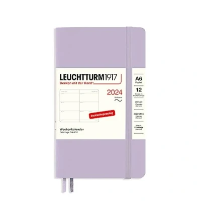 Afbeelding van LEUCHTTURM1917 367669 Weekkalender Pocket (A6) 2024, zachte kaft, lila, Duits, 12 maanden
