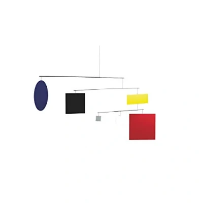 Afbeelding van Flensted F417 Circle Square/Guggenheim Mobile, staal, meerkleurig, 50 x 105 cm